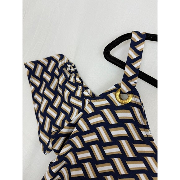 Michael Kors Cold Shoulder Geometric Pattern Dress – Women's Size Large - Picture 4 of 12